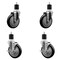 Service Caster 5'' Black Poly Wheel Swivel 1-7/8'' Expanding Stem Caster Set 2 Brakes, 4PK SCC-EX20S514-PPUB-BLK-2-TLB-2-178 - alternate 1